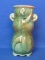 Vintage Pottery Vase – Green/Brown – Royal Copley or American Bisque – 7 1/2” tall