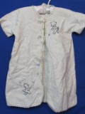 Vintage Flannelette Baby's Coat – Embroidered w Kittens – 16 1/4” long