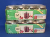 2 Packages of 12 Ball Jelly Jars – 8 Ounce size with Lids – Factory Sealed