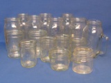 Mixed Lot of Ball & Kerr Mason Jars – Various Sizes – No lids