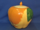 Vintage Pottery Cookie Jar – Apple? With Lid from Teapot – Been Painted – 9” tall