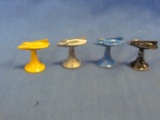 1950's Die Cast Metal Rocket Ship Game Pieces (4)