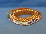 1960's Children's Hand Beaded Native American Leather Belt