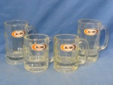 A&W Root Beer Glass Mugs With Logo (4) – 2 Different Sizes