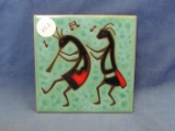 Cleo Teissedre Musician Hand Painted Kiln Fired Ceramic Tile