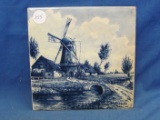 Dutch Windmill Kiln Fired Ceramic Tile