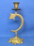 Brass Candlestick with Interesting Ornate Design – 8 1/2” tall – Made in India