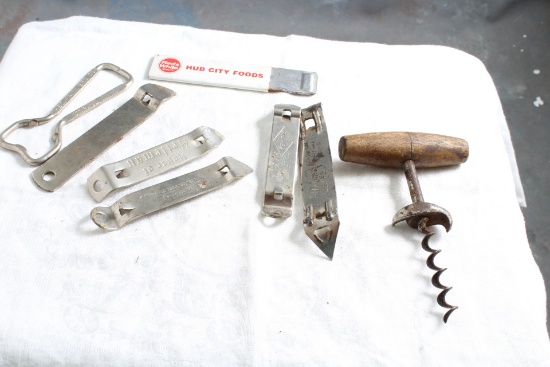 Antique & Vintage Lot Corkscrew & Advertising Bottle Openers Grain Belt, Hamm's,