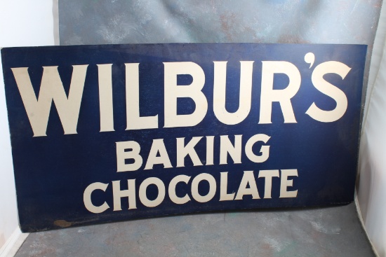 Vintage Wilbur's Baking Chocolate Cardboard Sign U.S. Pic & Litho Co. Cin. Ohio