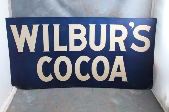 Vintage Wilbur's Cocoa Cardboard Sign U.S. Pic. & Litho Co. Cin. Ohio