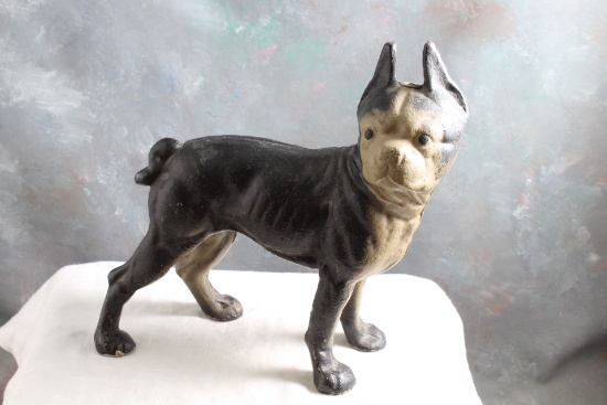 Cast Iron French Bulldog Boston Terrier Doorstop 10" Tall