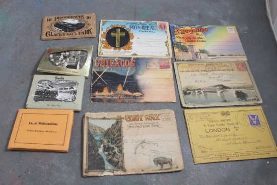 Large Lot Fold Out Postcards & Sets Glacier Nat'l Park, Berlin, Chicagos Parks,