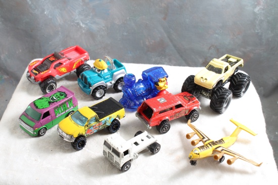 Misc. Lot of Toy Vehicles Matchbox Plane, Hot Wheels Bull Dozer