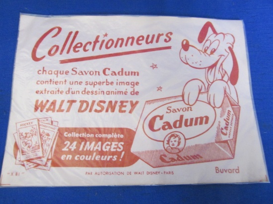 Vintage Disney Advertising – Pluto – In French “Par Autorisation de Walt Disney – Paris