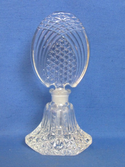 Glass Perfume Bottle with Stopper/Dauber– 7 1/4” tall – 3 1/2” wide
