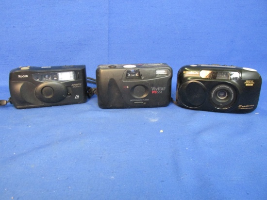 Assorted Vintage Film Cameras:Kodak Advantix, Vivitar P55S, Minolta Explorer