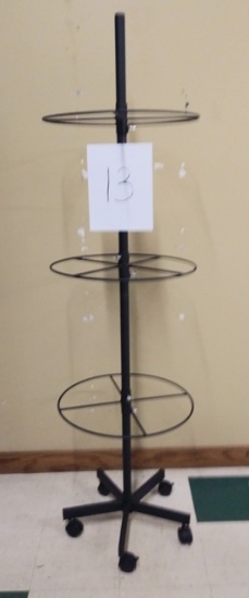 Metal Rolling Spinning Display Rack - Black  6 feet tall