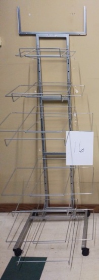 Metal Rolling Display Rack Grey