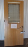 Wood Solid Core Door Heavy Duty w/auto closure and window with shade  3' x 7' door