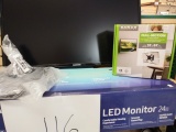 Samsung LED Monitor 24 w/full motion wall mount used but like brand new