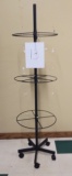 Metal Rolling Spinning Display Rack - Black  6 feet tall