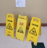 3 Caution Markers for Wet Surfaces on Floor