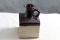 Old Stoneware Square Ewer Brown Top