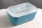 Vintage Pyrex Refrigerator 502-B Blue Container with Lid