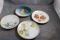 4 Antique Handpainted Plates Meito White Rose 7 7/8