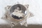 Antique Mourning Star Child Paperweight Magnifing Goofus Glass