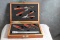 Sheffield Boxed Set of Pocket Knives, Flashlight, Multi Tools Wooden Box