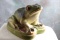 Vintage Frog Chalkware Carnival Prize Figurine 7 1/2