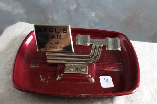 Vintage AROL'S Bar Red Wing Minnesota Advertising Metal Ashtray