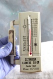 Vtg Advertising Metal Thermometer OSTRANDER FARMERS CO-OP ELEVATOR