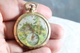 Vintage Child's Cowboy Pioneer Hunter Pocket Watch Toy