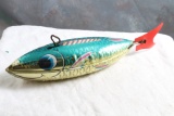 J Chein Wind Up Metal Fish Toy in Working Condition