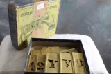 Vintage Box of Brass Interchangeable Lock Stencils 3/4