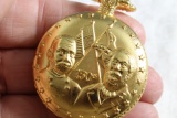 American Civil War 150 Year Anniversary Goldtone Pocket Watch with FOB Works