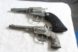 2 Vintage Cap Guns STAR with Longhorn Steer Handle & 1 with Indian Chief Logo