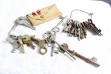Lot of Vintage Keys Skeleton, Clock, Barrel, Car Keys, Lock Keys