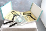 4 Vintage Magnifying Glasses 2 are in original Boxes JASON