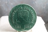 1858 - 1958 Red Wing Potteries Minnesota Centennial Aqua Trivet