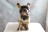 Vintage French Bulldog Chalkware Carnival Prize Figurine 6 3/4