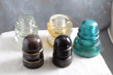 5 Vintage Telephone / Telegraph and Electrical Insulators