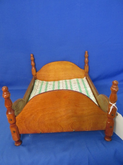 Doll Bed with cushion mattress – Wood – Hand Made