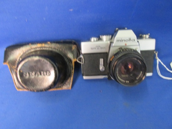 Vintage Minolta model SRT201 35 mm Camera w/ MC Rokkor X 50 mm F1.4 Lens