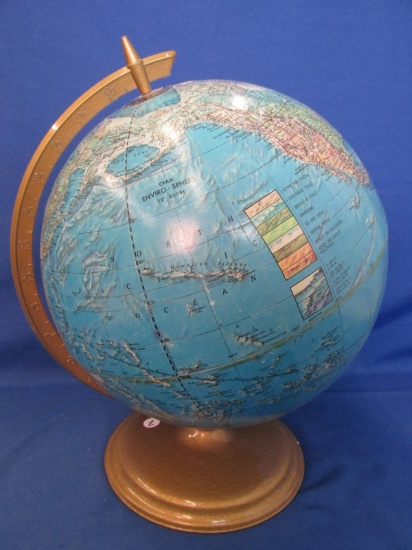 Vintage Cram Envirosphere 12” Globe – With Topographical Surface