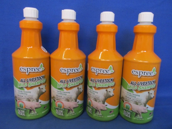 4 Bottles – Espree All Livestock Mild Shampoo – 32 oz Each