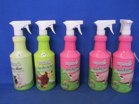3 Bottles of Espree Aloe Swine Conditioner & Shine; 1 each Aloe Recharge, Sheep & Goat