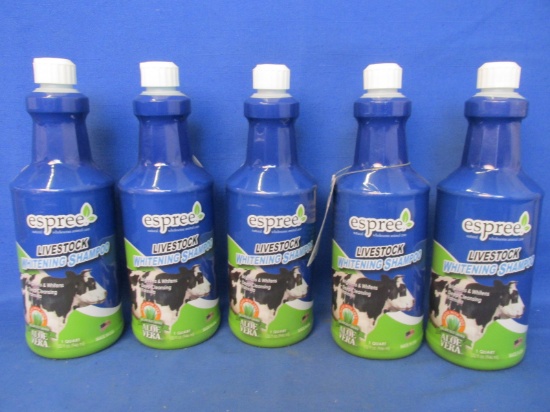 5 Bottles – Espree  Livestock Whitening Shampoo – 32 oz Each